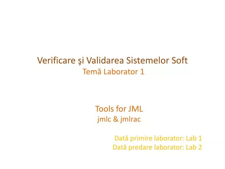 verificare i validarea sistemelor soft tem l aborator 1