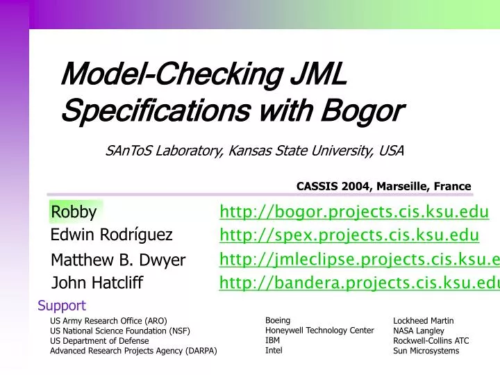 model checking jml specifications with bogor