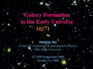 Galaxy Formation in the Early Universe