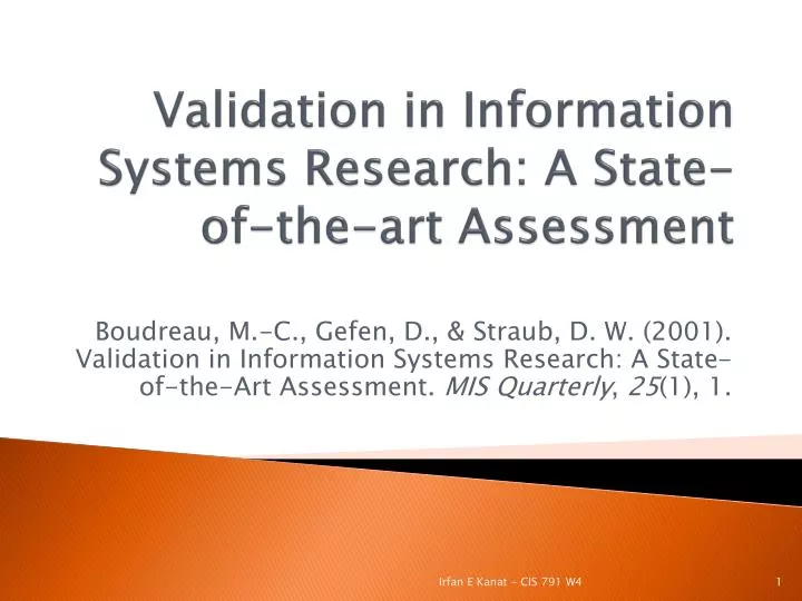 validation in information systems research a state of the art assessment