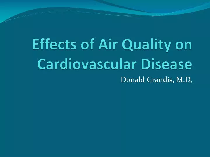 effects of air quality on cardiovascular disease