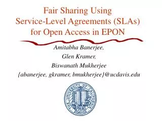 Fair Sharing Using Service-Level Agreements (SLAs) for Open Access in EPON