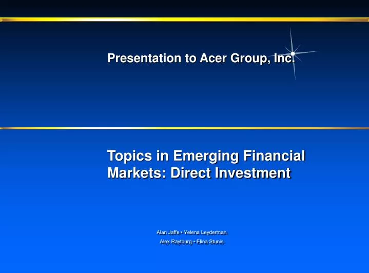 presentation to acer group inc