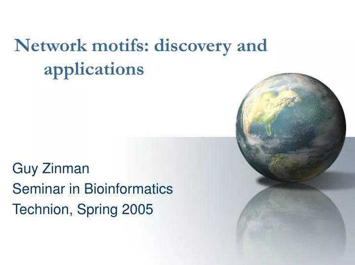 network motifs discovery and applications