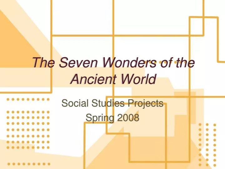 the seven wonders of the ancient world