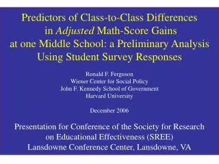 The analysis focuses on two groups of students, across four types of classrooms.