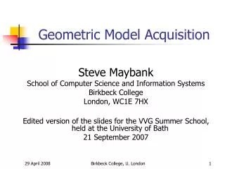 Geometric Model Acquisition