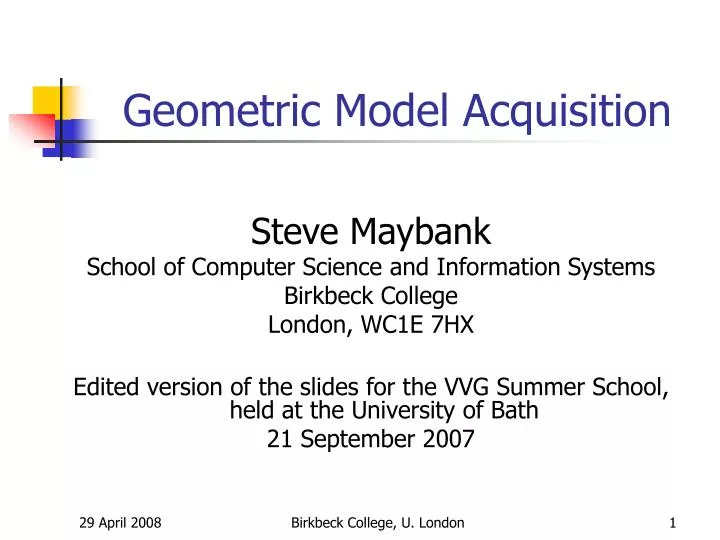 geometric model acquisition