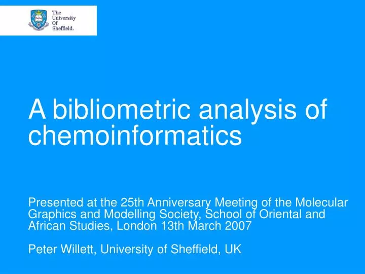 a bibliometric analysis of chemoinformatics