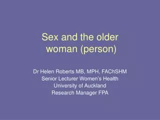 Sex and the older woman (person)