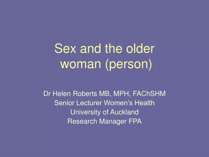 sex and the older woman person