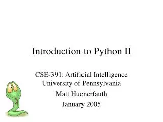 Introduction to Python II