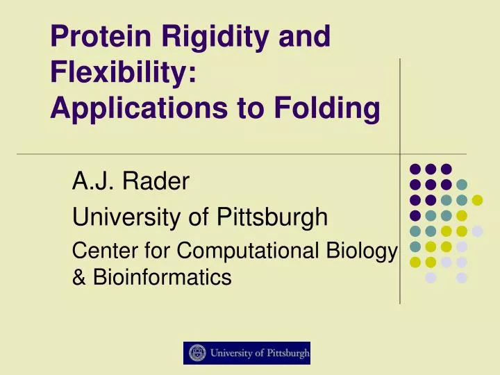 protein rigidity and flexibility applications to folding