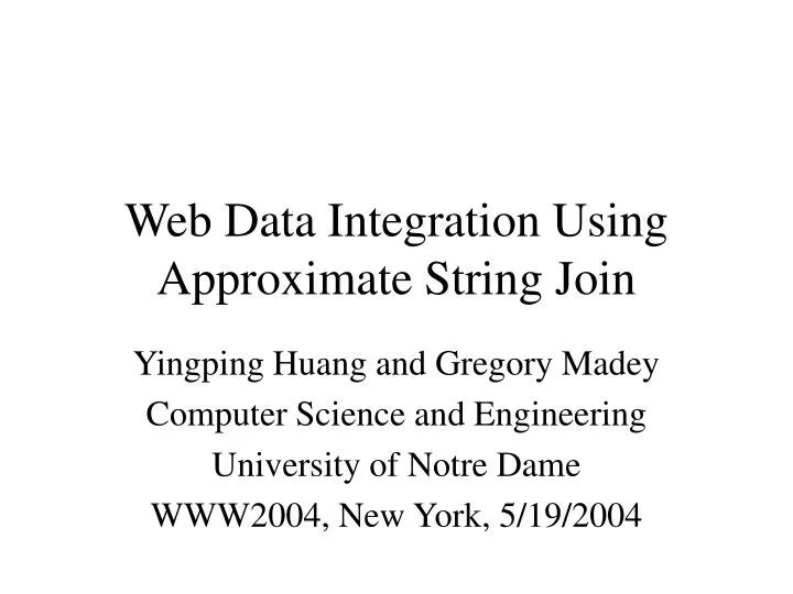 web data integration using approximate string join