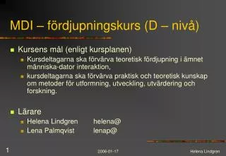 mdi f rdjupningskurs d niv