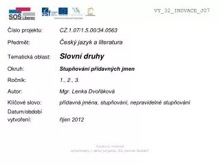 v ukov materi l zpracovan v r mci projektu eu pen ze kol m