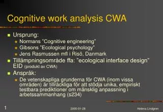 cognitive work analysis cwa