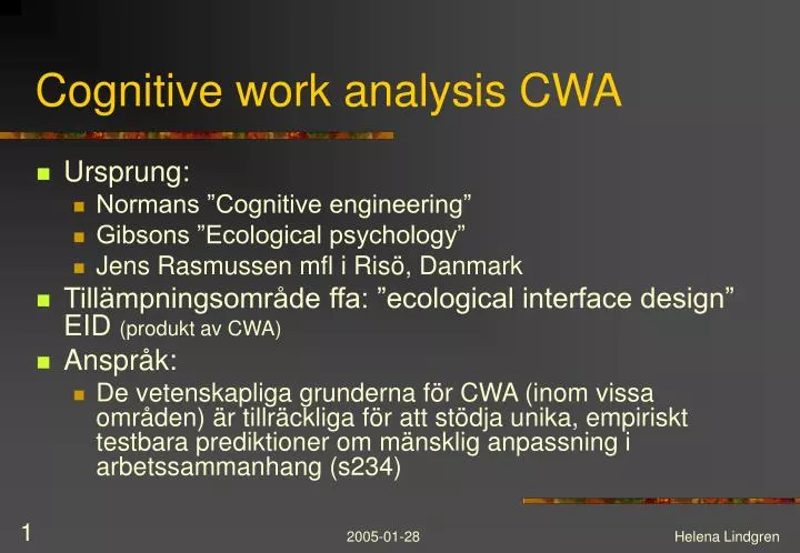 cognitive work analysis cwa