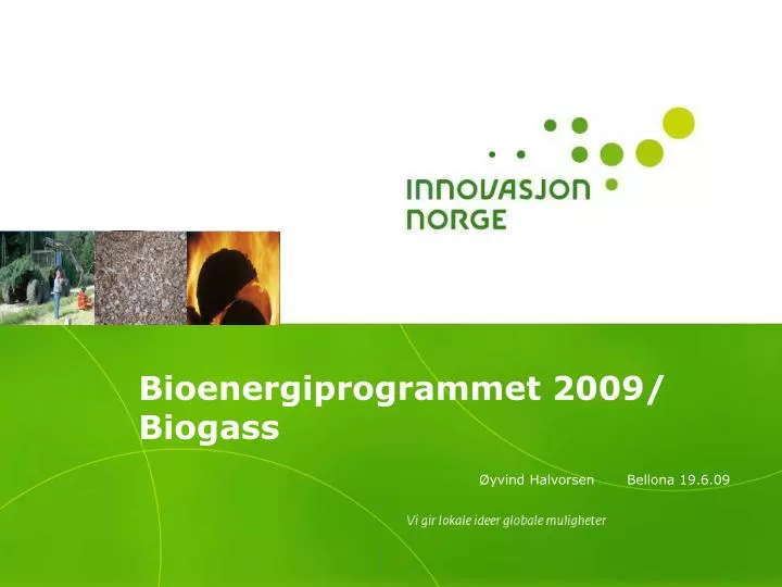 bioenergiprogrammet 2009 biogass