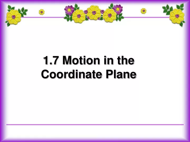 1 7 motion in the coordinate plane