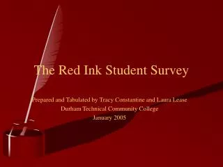 The Red Ink Student Survey