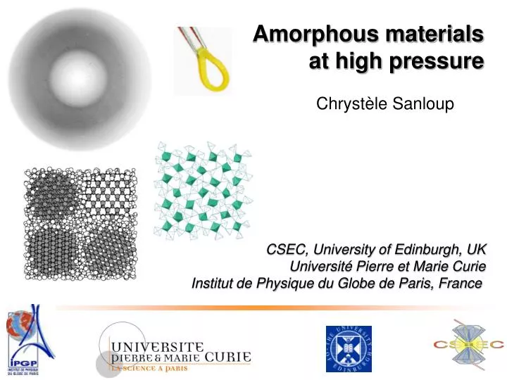 amorphous materials at high pressure