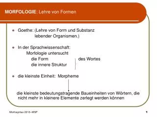 morfologie lehre von formen