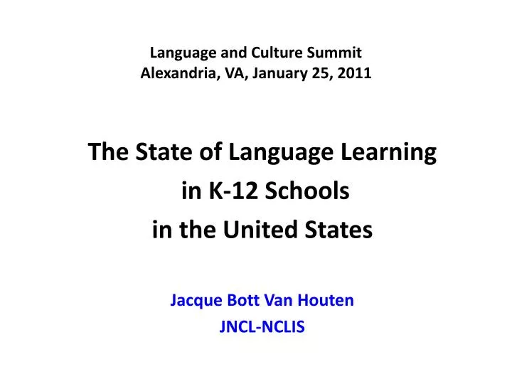 language and culture summit alexandria va january 25 2011