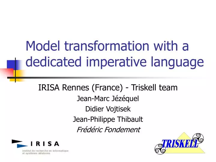 model transformation with a dedicated imperative language