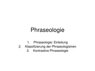 phraseologie
