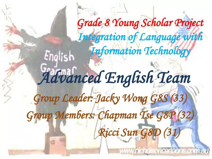 grade 8 young scholar project integration of language with information technology
