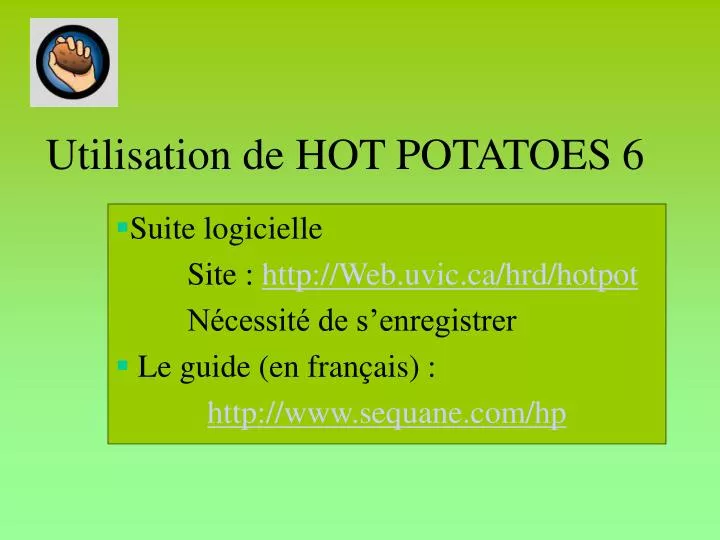 utilisation de hot potatoes 6