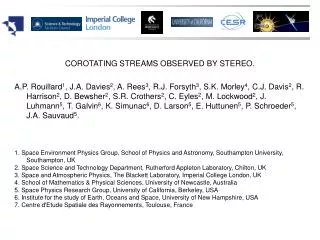 COROTATING STREAMS OBSERVED BY STEREO.