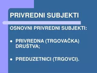 privredni subjekti
