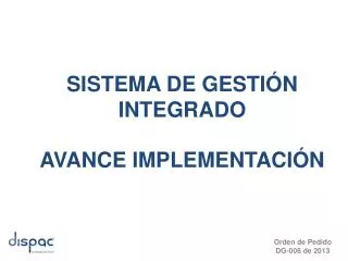 sistema de gesti n integrado avance implementaci n