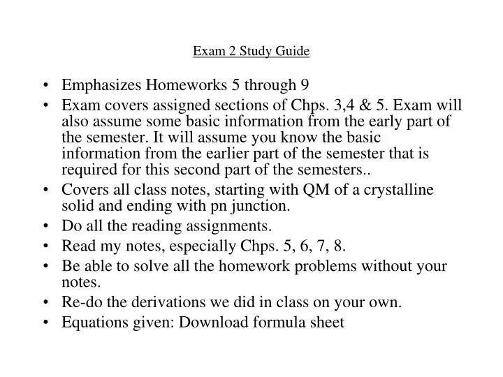 exam 2 study guide