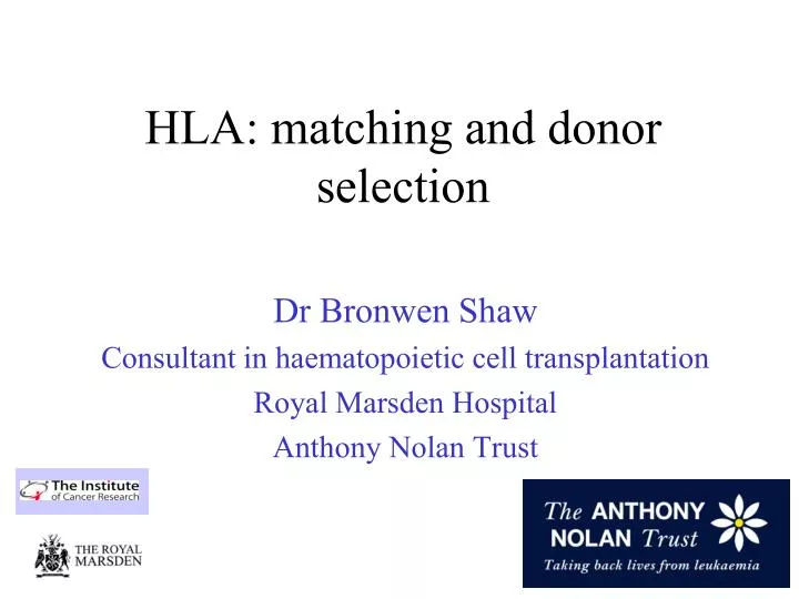 hla matching and donor selection