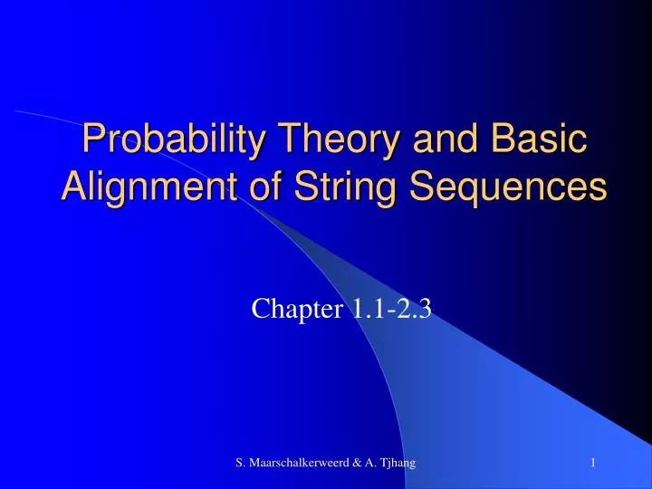 probability theory and basic alignment of string sequences