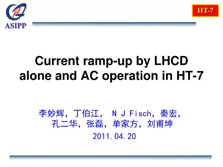 current ramp up by lhcd alone and ac operation in ht 7