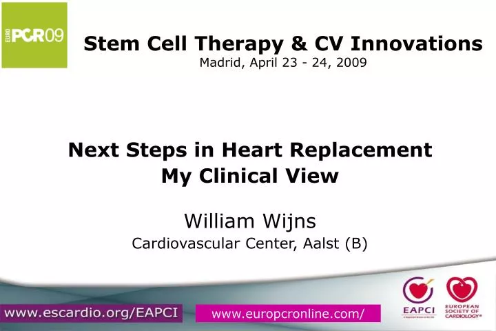 stem cell therapy cv innovations madrid april 23 24 2009