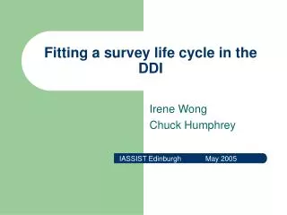 Fitting a survey life cycle in the DDI