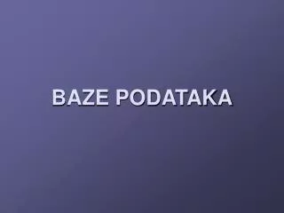 baze podataka