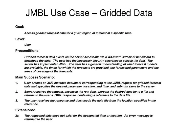 jmbl use case gridded data