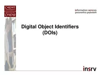 Digital Object Identifiers (DOIs)