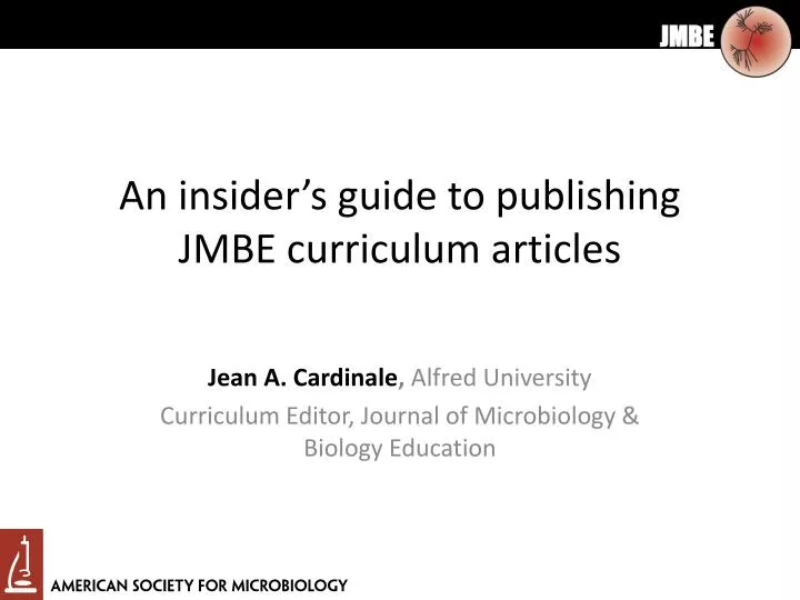 an insider s guide to publishing jmbe curriculum articles