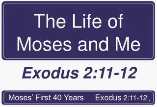 The Life of Moses and Me