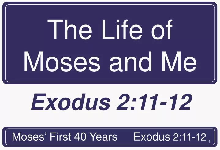 the life of moses and me