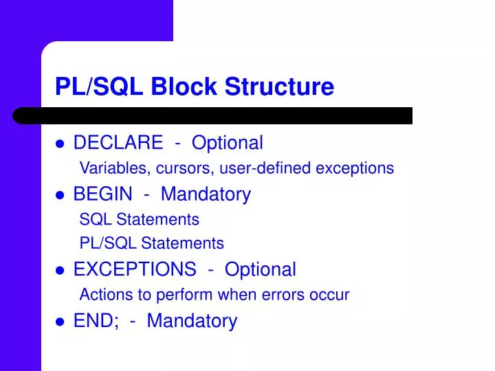 pl sql block structure