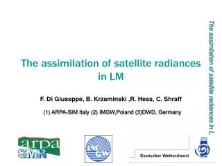 The assimilation of satellite radiances in LM