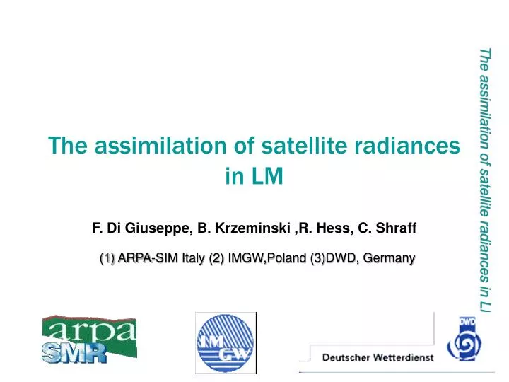 the assimilation of satellite radiances in lm